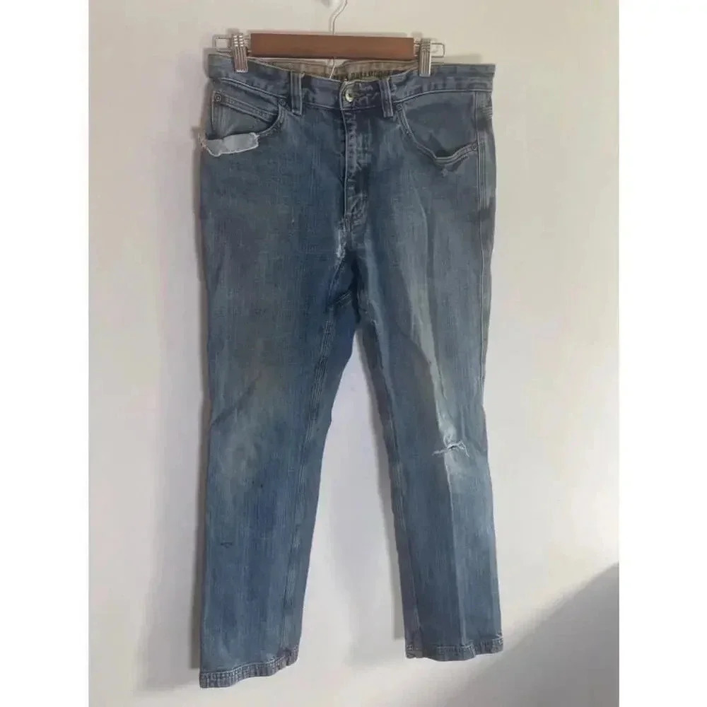 Men's Duluth Trading Co. Flex Ballroom Jeans 32x32 Heavily Distressed Work 0194